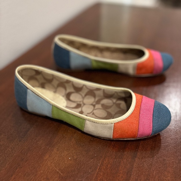Coach Laila Canvas Striped Ballet Flats - Multicolor, 10 - Picture 3 of 8